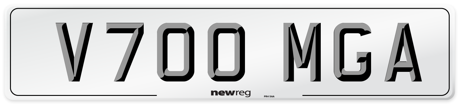V700 MGA Number Plate from New Reg
